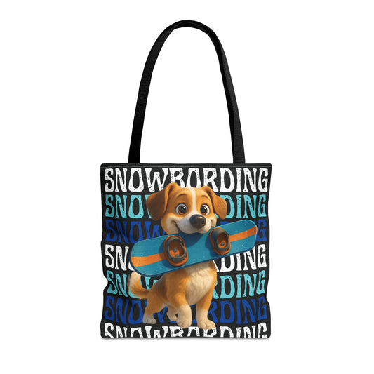 Snowboarding Puppy Tote Bag
