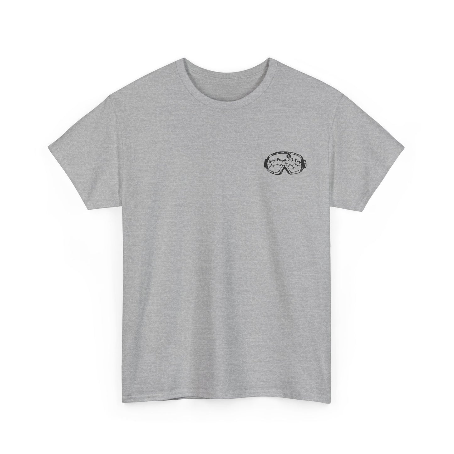 T-Shirt — Minimal Mushroom Chest Print Tee (Vintage Line Art)