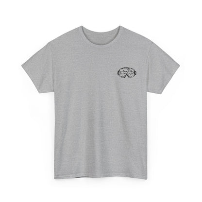 T-Shirt — Minimal Mushroom Chest Print Tee (Vintage Line Art)
