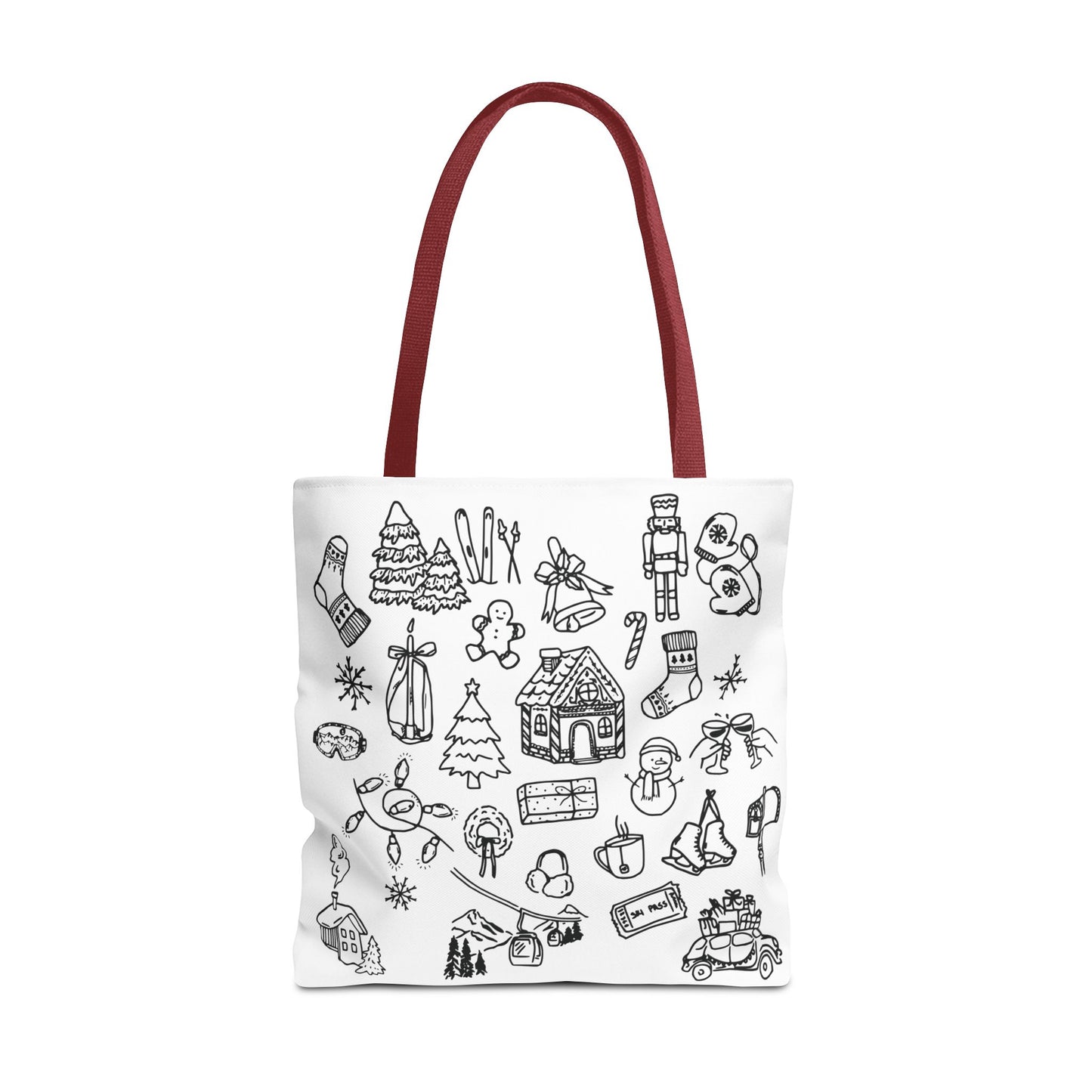 Holiday Doodle Tote Bag — Festive Christmas