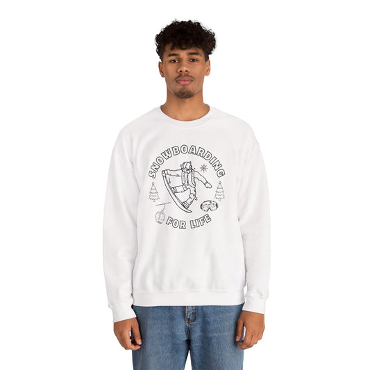 Snowboarding Crewneck Sweatshirt – Retro Snowboarder Graphic