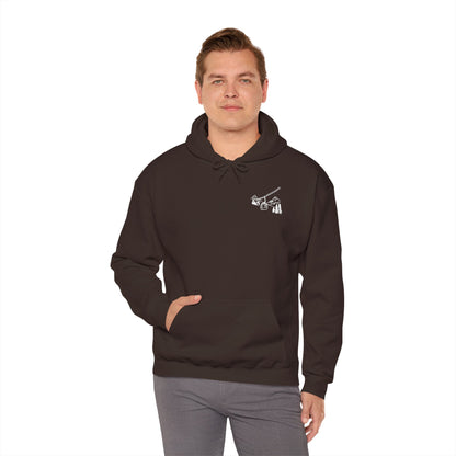 Hoodie — Minimal Ski Resort Line Art Hoodie (chairlift, skis & mountain)