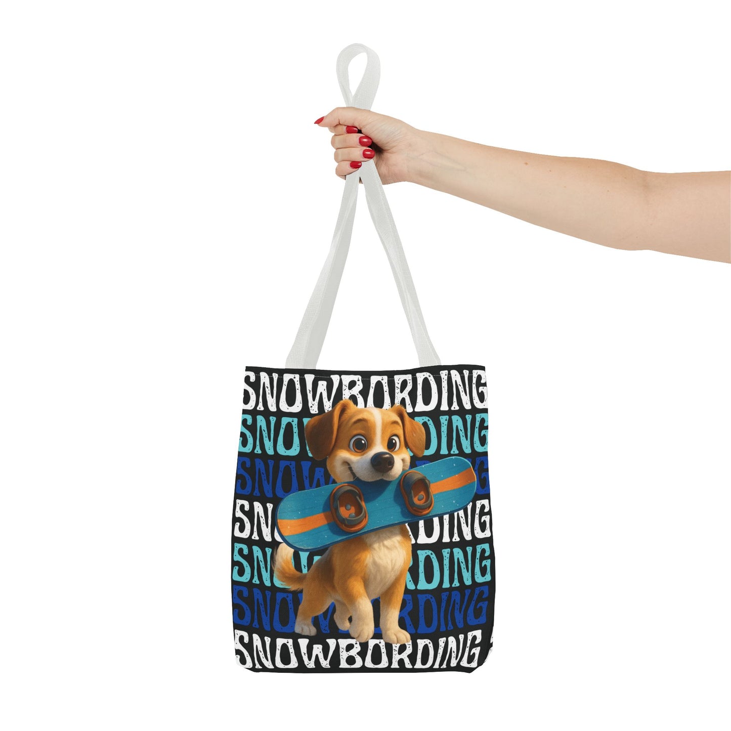 Snowboarding Puppy Tote Bag