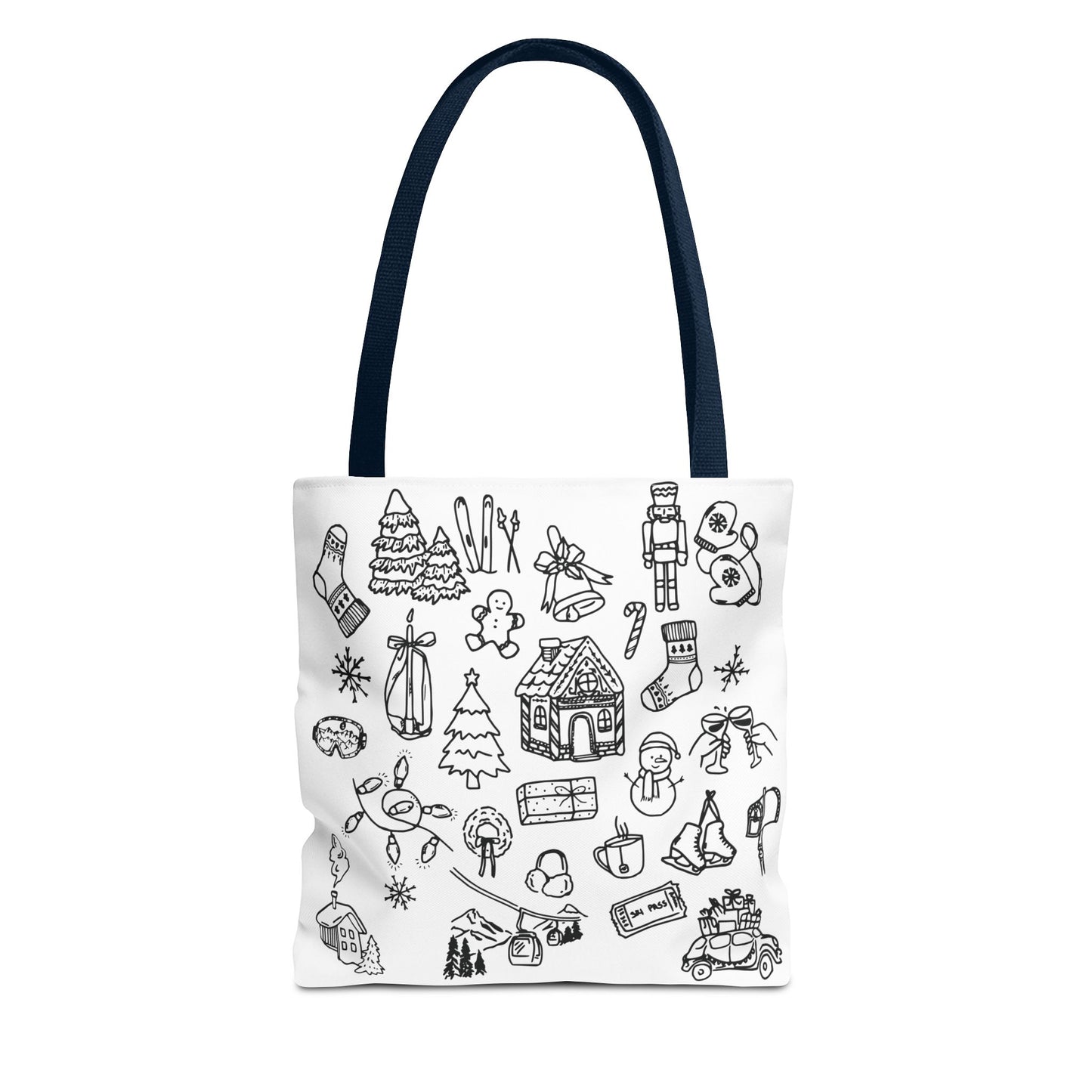 Holiday Doodle Tote Bag — Festive Christmas