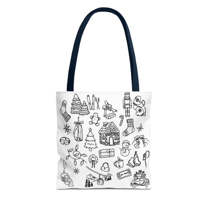 Holiday Doodle Tote Bag — Festive Christmas