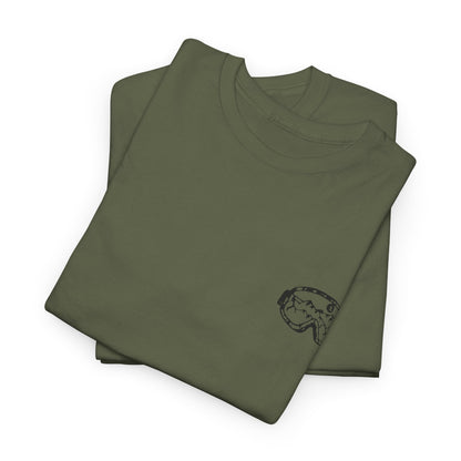 T-Shirt — Minimal Mushroom Chest Print Tee (Vintage Line Art)