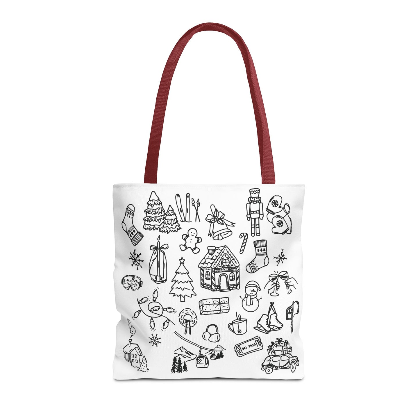 Holiday Doodle Tote Bag — Festive Christmas