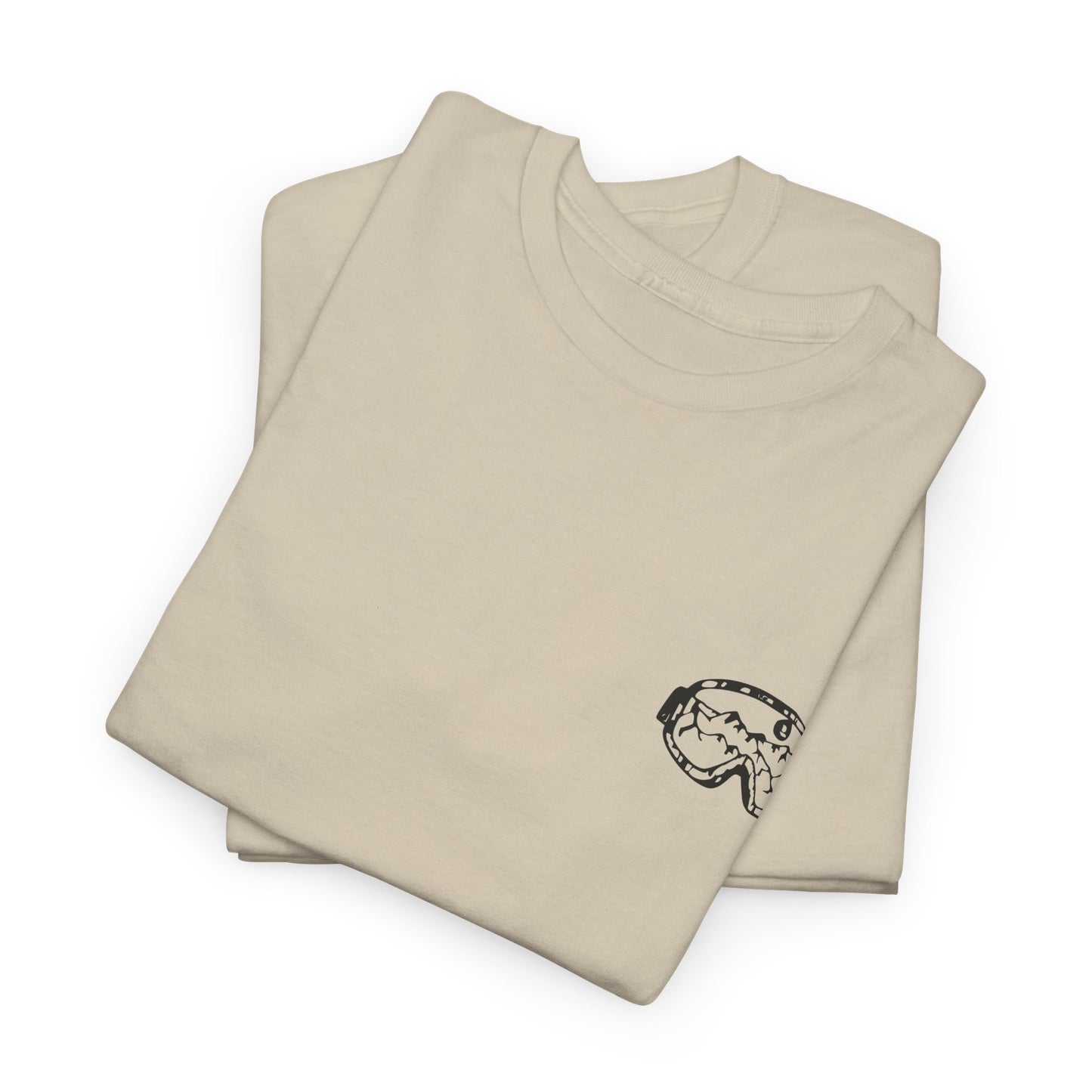 T-Shirt — Minimal Mushroom Chest Print Tee (Vintage Line Art)