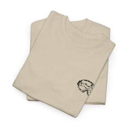 T-Shirt — Minimal Mushroom Chest Print Tee (Vintage Line Art)
