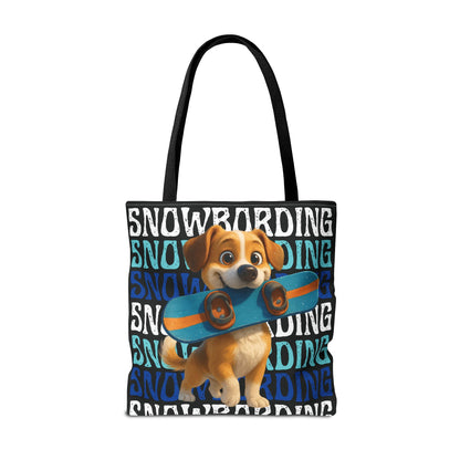 Snowboarding Puppy Tote Bag