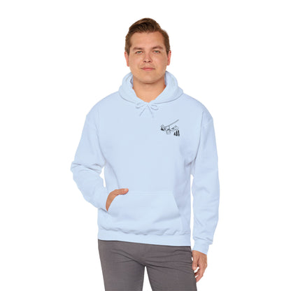 Hoodie — Minimal Ski Resort Line Art Hoodie (chairlift, skis & mountain)