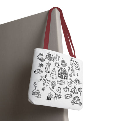 Holiday Doodle Tote Bag — Festive Christmas