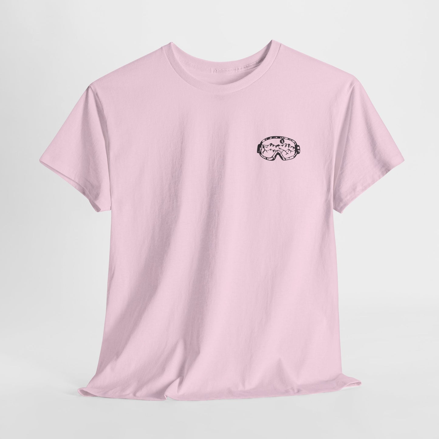 T-Shirt — Minimal Mushroom Chest Print Tee (Vintage Line Art)