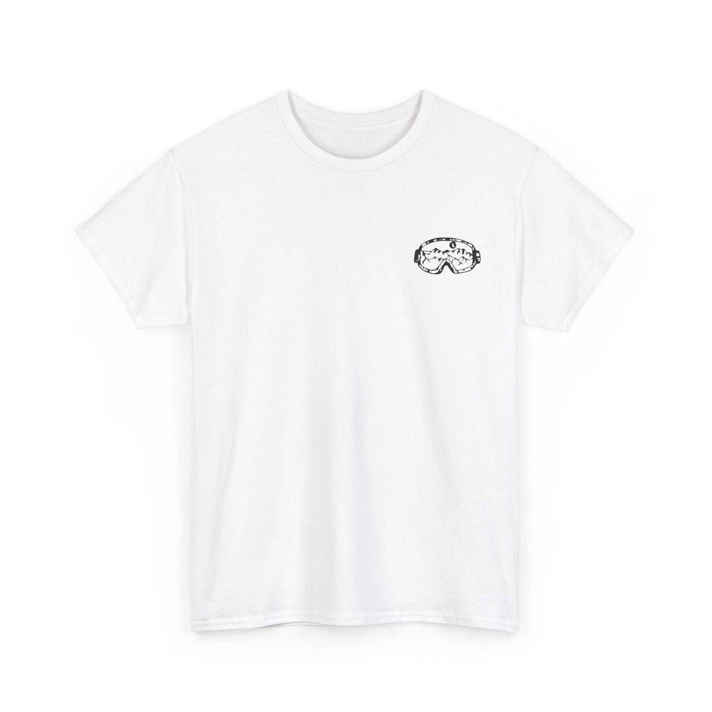 T-Shirt — Minimal Mushroom Chest Print Tee (Vintage Line Art)