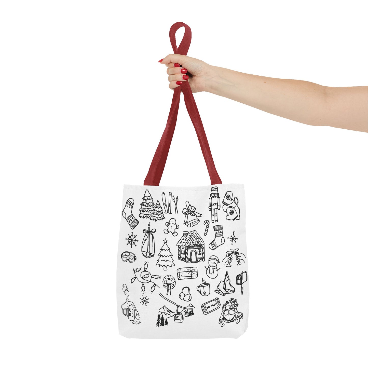 Holiday Doodle Tote Bag — Festive Christmas