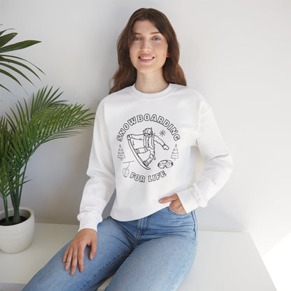 Snowboarding Crewneck Sweatshirt – Retro Snowboarder Graphic