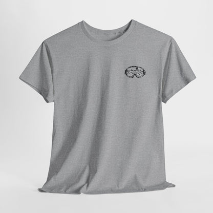 T-Shirt — Minimal Mushroom Chest Print Tee (Vintage Line Art)