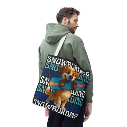 Snowboarding Puppy Tote Bag