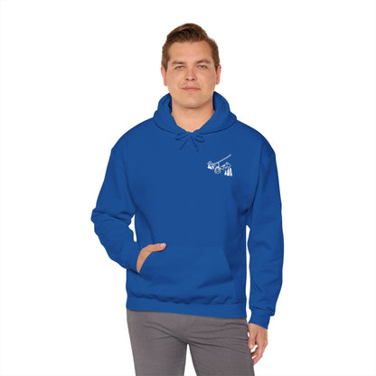 Hoodie — Minimal Ski Resort Line Art Hoodie (chairlift, skis & mountain)