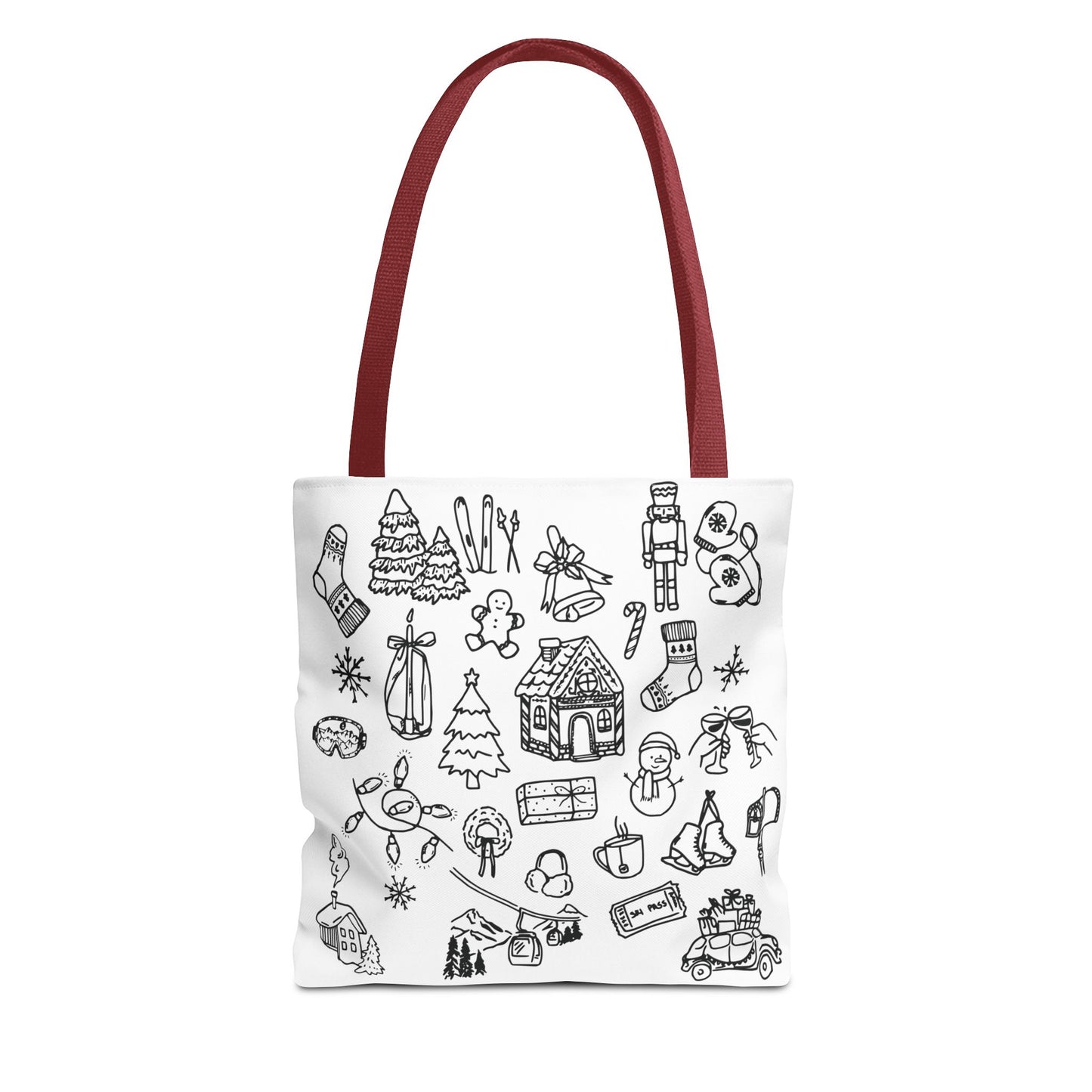 Holiday Doodle Tote Bag — Festive Christmas