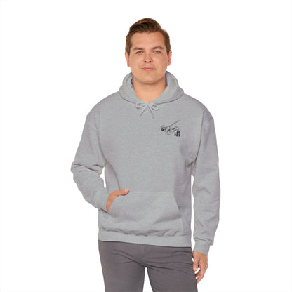 Hoodie — Minimal Ski Resort Line Art Hoodie (chairlift, skis & mountain)