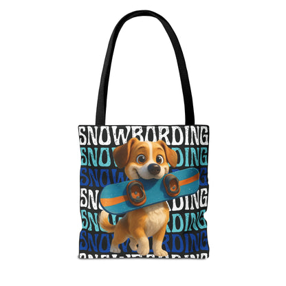 Snowboarding Puppy Tote Bag