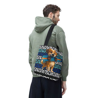 Snowboarding Puppy Tote Bag