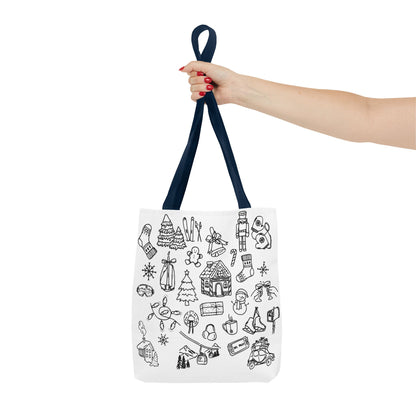 Holiday Doodle Tote Bag — Festive Christmas