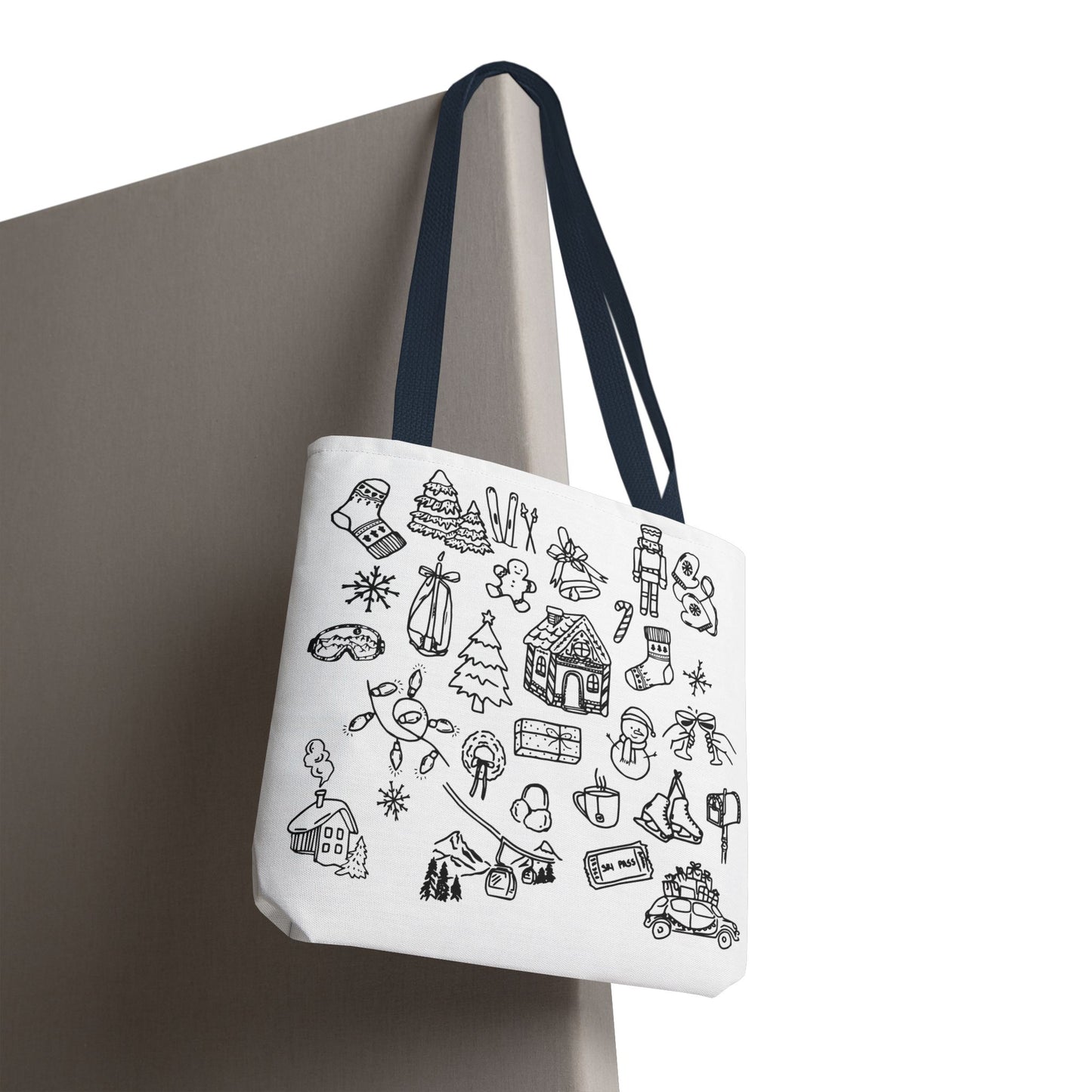 Holiday Doodle Tote Bag — Festive Christmas