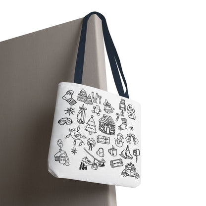 Holiday Doodle Tote Bag — Festive Christmas