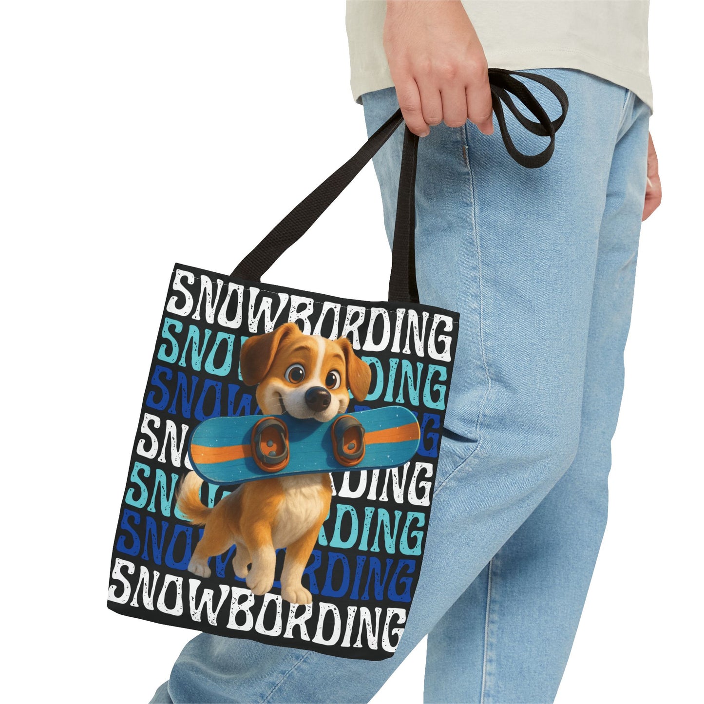 Snowboarding Puppy Tote Bag