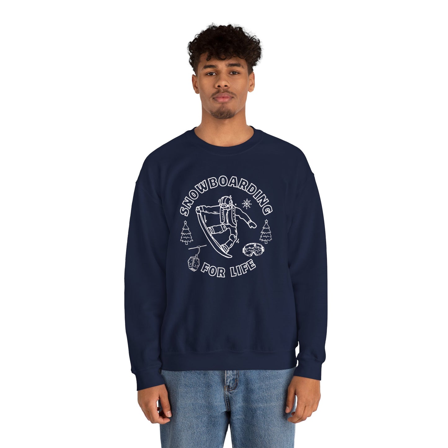 Snowboarding Crewneck Sweatshirt – Retro Snowboarder Graphic