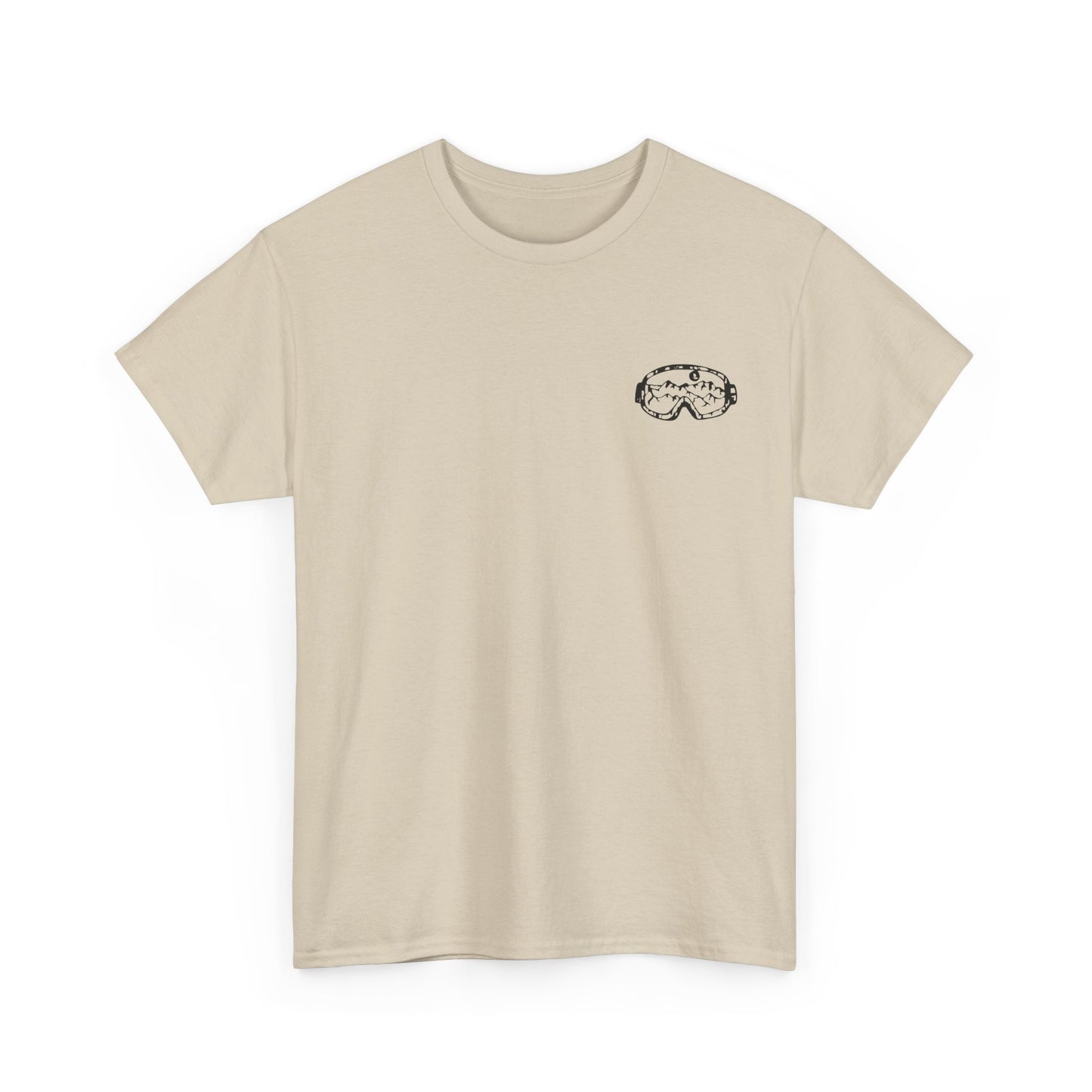 T-Shirt — Minimal Mushroom Chest Print Tee (Vintage Line Art)