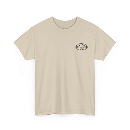 T-Shirt — Minimal Mushroom Chest Print Tee (Vintage Line Art)