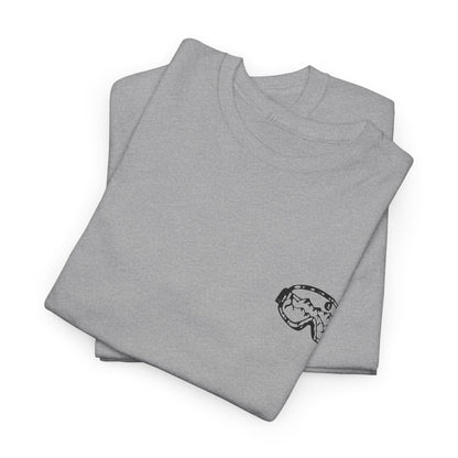 T-Shirt — Minimal Mushroom Chest Print Tee (Vintage Line Art)