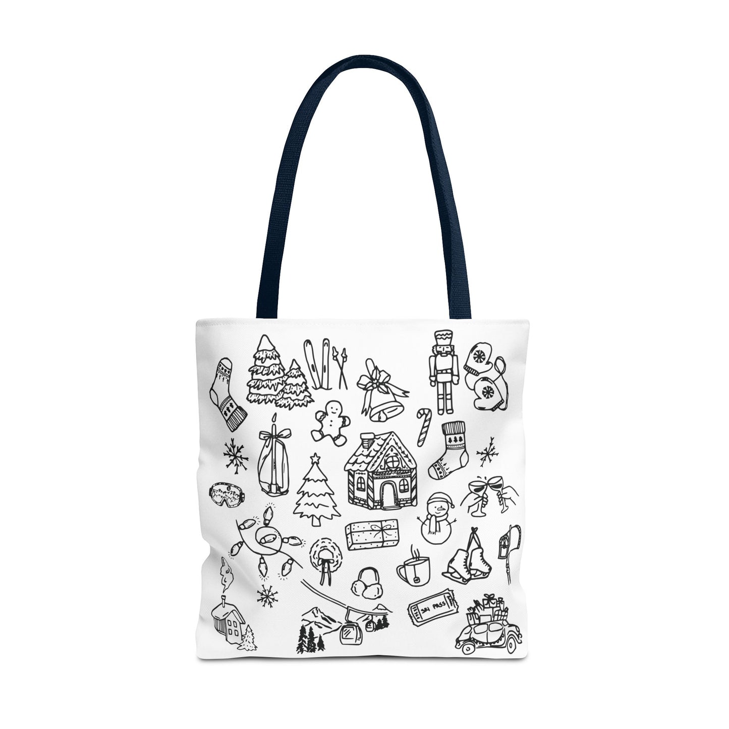 Holiday Doodle Tote Bag — Festive Christmas
