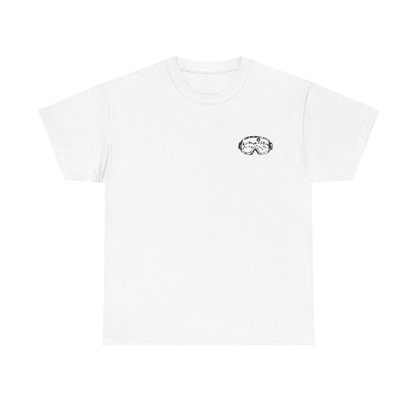 T-Shirt — Minimal Mushroom Chest Print Tee (Vintage Line Art)