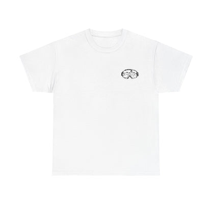 T-Shirt — Minimal Mushroom Chest Print Tee (Vintage Line Art)
