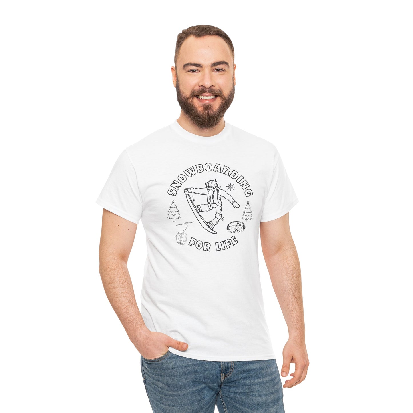 Snowboarding For Life Tee — Retro Snowboard Graphic T-Shirt