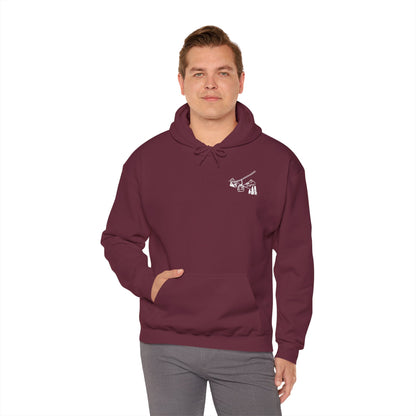 Hoodie — Minimal Ski Resort Line Art Hoodie (chairlift, skis & mountain)