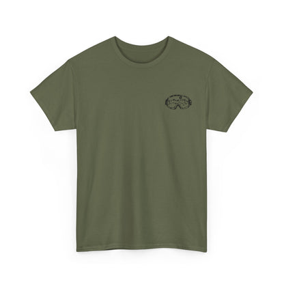 T-Shirt — Minimal Mushroom Chest Print Tee (Vintage Line Art)