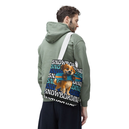 Snowboarding Puppy Tote Bag