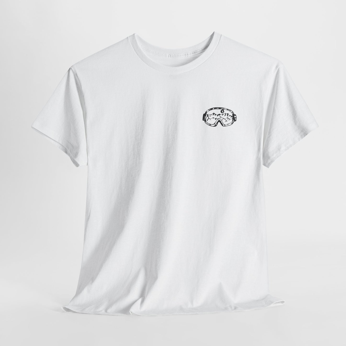 T-Shirt — Minimal Mushroom Chest Print Tee (Vintage Line Art)