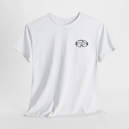 T-Shirt — Minimal Mushroom Chest Print Tee (Vintage Line Art)