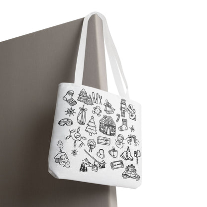 Holiday Doodle Tote Bag — Festive Christmas