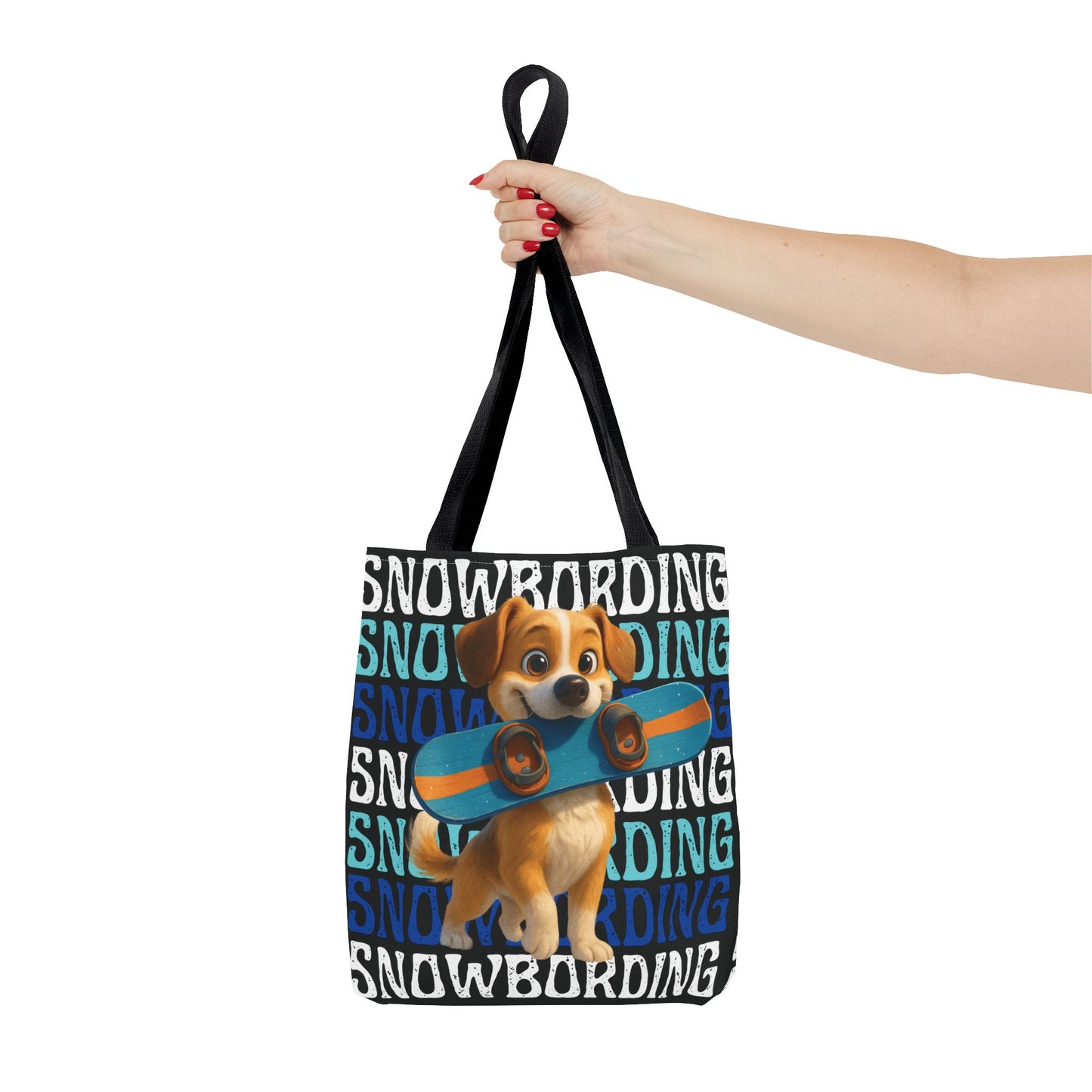 Snowboarding Puppy Tote Bag