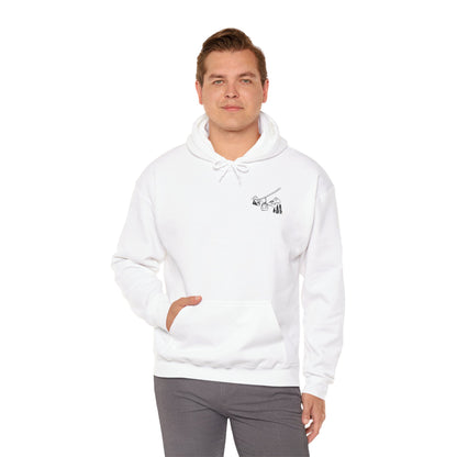 Hoodie — Minimal Ski Resort Line Art Hoodie (chairlift, skis & mountain)