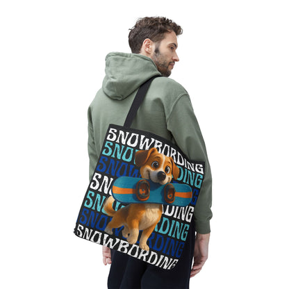 Snowboarding Puppy Tote Bag
