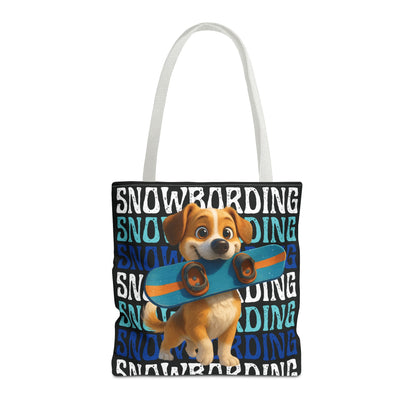 Snowboarding Puppy Tote Bag