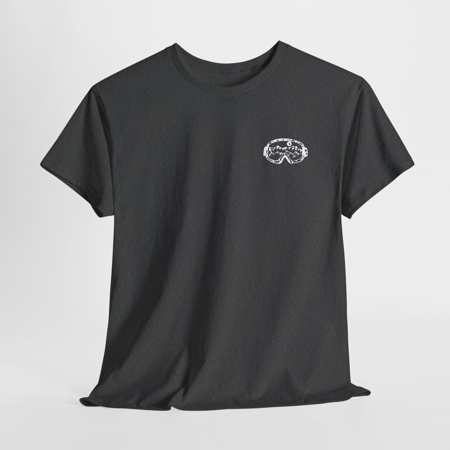 T-Shirt — Minimal Mushroom Chest Print Tee (Vintage Line Art)